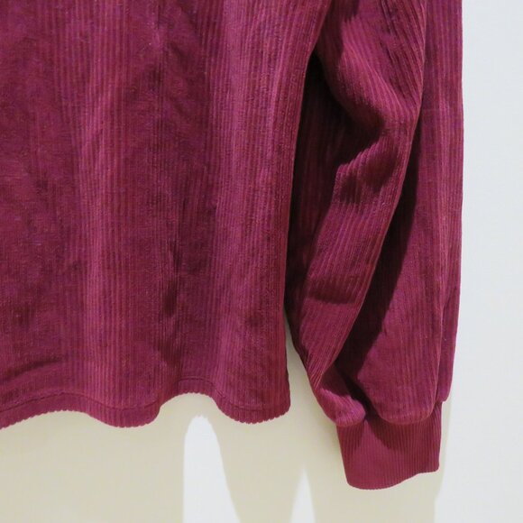 SEZANE Josie Sweatshirt Top Plum Corduroy Size Small Boho Romantic Cottage Trad - Picture 11 of 15